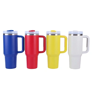 30 OZ 900 ML double wall stainless steel insulated thermos mug with rubber handle